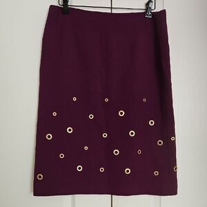 Escada Purple Embellished Pencil Skirt Knee-Length